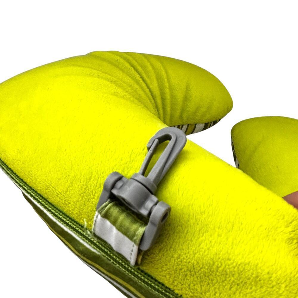 Samsonite Convertible Travel Pillow Green White Yellow Stripes - Picture 6 of 8